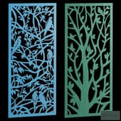decorative panels with birds