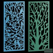 decorative panels with birds