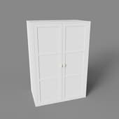 wardrobe case with wooden doors, art. 390a, 1000x1470nx600, white