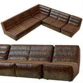 Restoration Hardware Chelsea Leather Square Corner Sectional