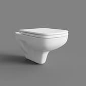 the toilet is suspended