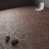 wooden floor mosaic hexagon
