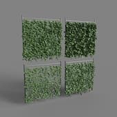 hop leaves on a fence with a grid