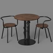 bs450 chairs set + ps006 2 loft table for cafe, outdoor