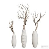 a set of outdoor vases with branches