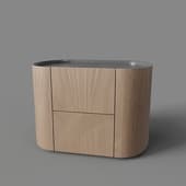 bedside table lagom 2 drawers 60 cm wide (natural oak, milk)