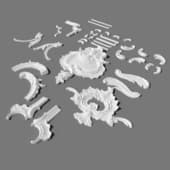 baroque decor — a set of plaster ornaments (35 details)