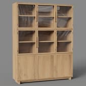 solid teak linen closet hopper cabinet