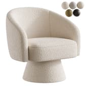 Lenn swivel armchair chenille taupe
