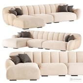 Eve Boucle Fabric Sectional Sofa