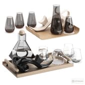 decanter and glasses on a tray