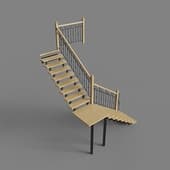 staircase with patina finish