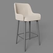 mint semi-upholstered chair, velour teddy 004, without stitching, beech legs