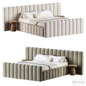 Amma Brown Velvet King Bed