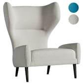 jonathan adler Light Blue Velvet Milano Wing Armchair