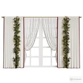 Curtains with a garland 059