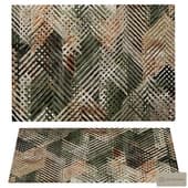 Esprit carpet green grey brown short pile Vario