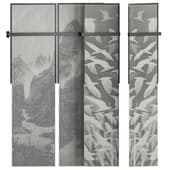 panel curtains with an opening mechanism
