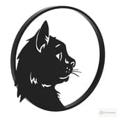 Cat Wall Panel Decor made of black metal SKU: IMR-1659824