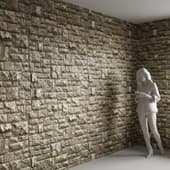 the stone wall is embossed