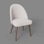 leda chair, white-bronze