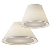 White Tapered Linen Kids Flush Mount Ceiling 