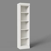 narrow bookcase in coastal style