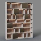 teon shelving in american walnut veneer