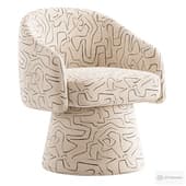 Carmen Neutral Fabric Swivel Armchair