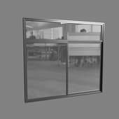 window in a grey frame
