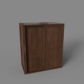 large cabinet with sliding wooden doors, art. 321, 720x815nx390