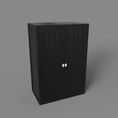 wardrobe case with wooden doors, art. 390a, 1000x1470nx600, black