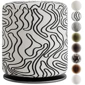 pouf olun chenille black and white