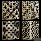 a set of square decorative panels 17