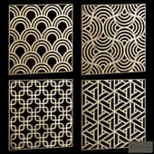 a set of square decorative panels 17