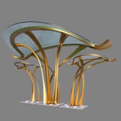 the architectural structure is an art nouveau canopy