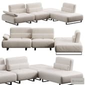 White Leather Lounge Sectional Sofa