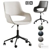 swivel office chair made of boucle fabric, harlan / harlan by laredoute.ru