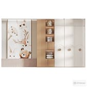 custom-made children's furniture (cabinets and decorative upholstered wall) 4
