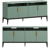 Dantone Home Metropolitan Media Console with 4 hinged facades