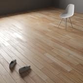 the parquet is light and uneven