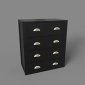 chest of drawers with 4 drawers, art. 325, 730x815nx390, black