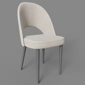 mallin chair, beige velour, black legs