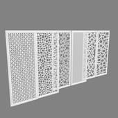 a set of openwork panels