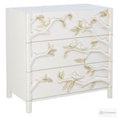 Chest of drawers made of solid wood with carved facades
