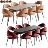 avery velour chair terracotta dining table wave