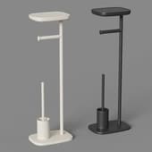 toilet paper holder with shelf and brush slim bergenson bjorn