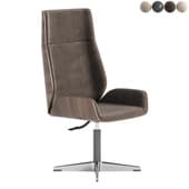 Black Leather Modern Home Office Chair by Homary