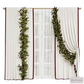 Curtains with a garland 058