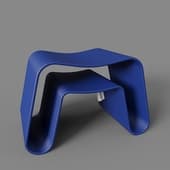 functional stand, console, buba stool blue